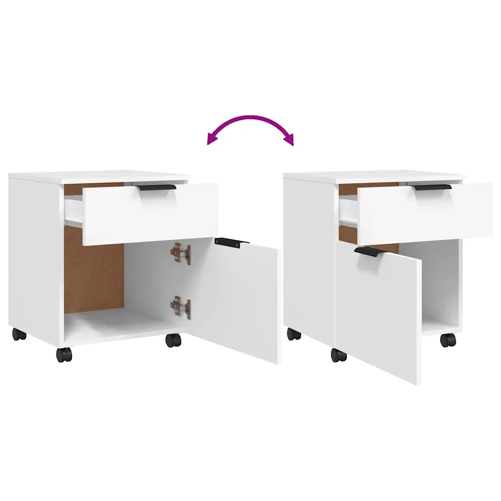 Schedario con Ruote Bianco 45x38x54 cm Legno Multistrato CFW6207251