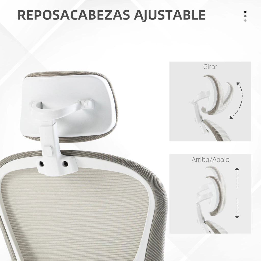 Sedia da ufficio con rete ¨C zephmum ¨C grigio 62x64x120 cm