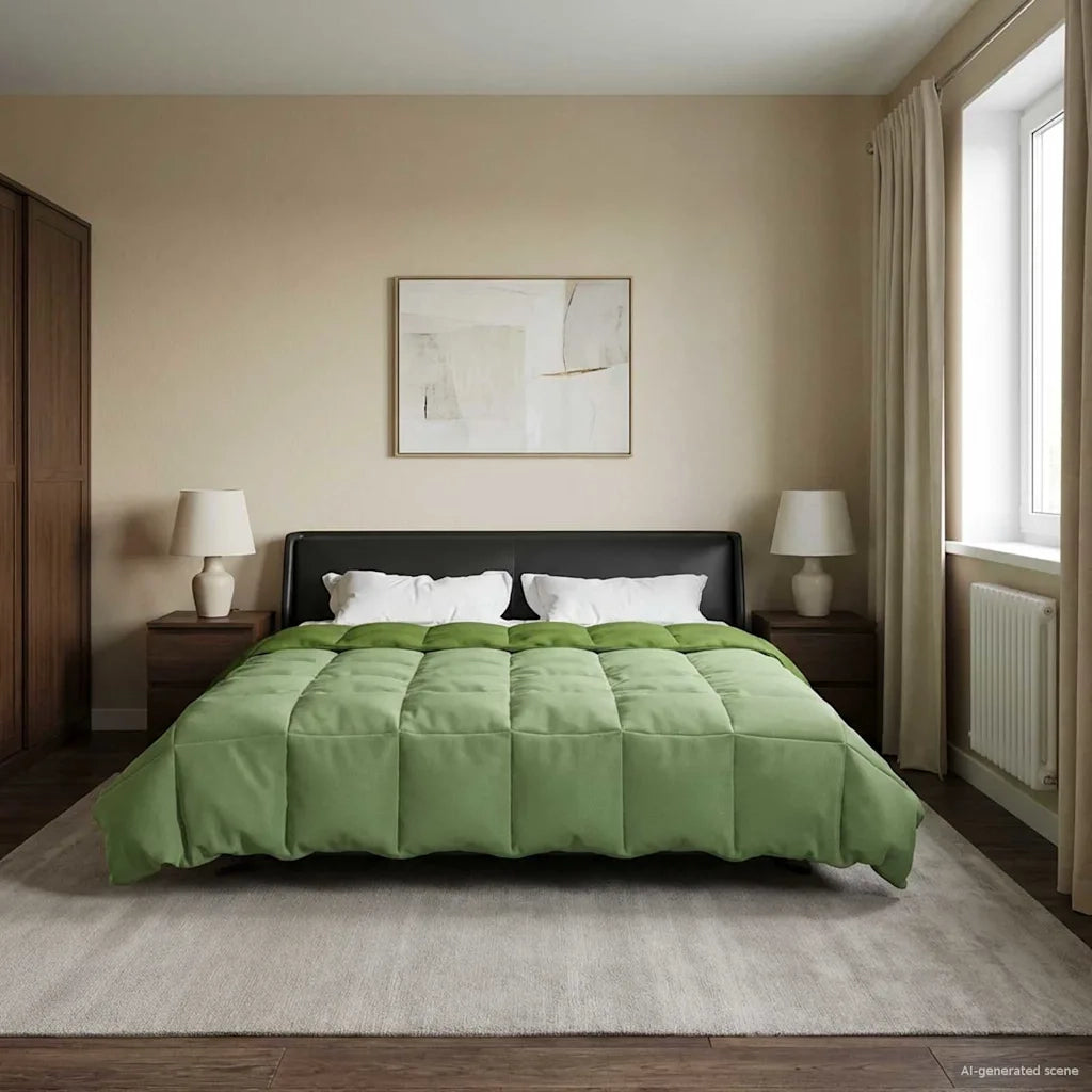 Duvet Estivo Trapuntato Verde 220 x 260 cm Microfibra