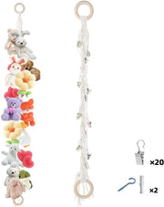 Due Pezzi di Catena di Organizzazione per Giochi - Catena per Riporre Giochi - Per la Conservazione e l'Organizzazione di Giochi - Supporto per Animali di Peluche con 20 Chiavi Metalliche - Decorazione per la Camera - Per l'Appoggio di Cappelli e Calze