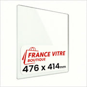 476 x 414 x 4 mm - Vetro per stufa a legna - vetro camino di ricambio - vetro per caminetto resistente al fuoco - France Vitre