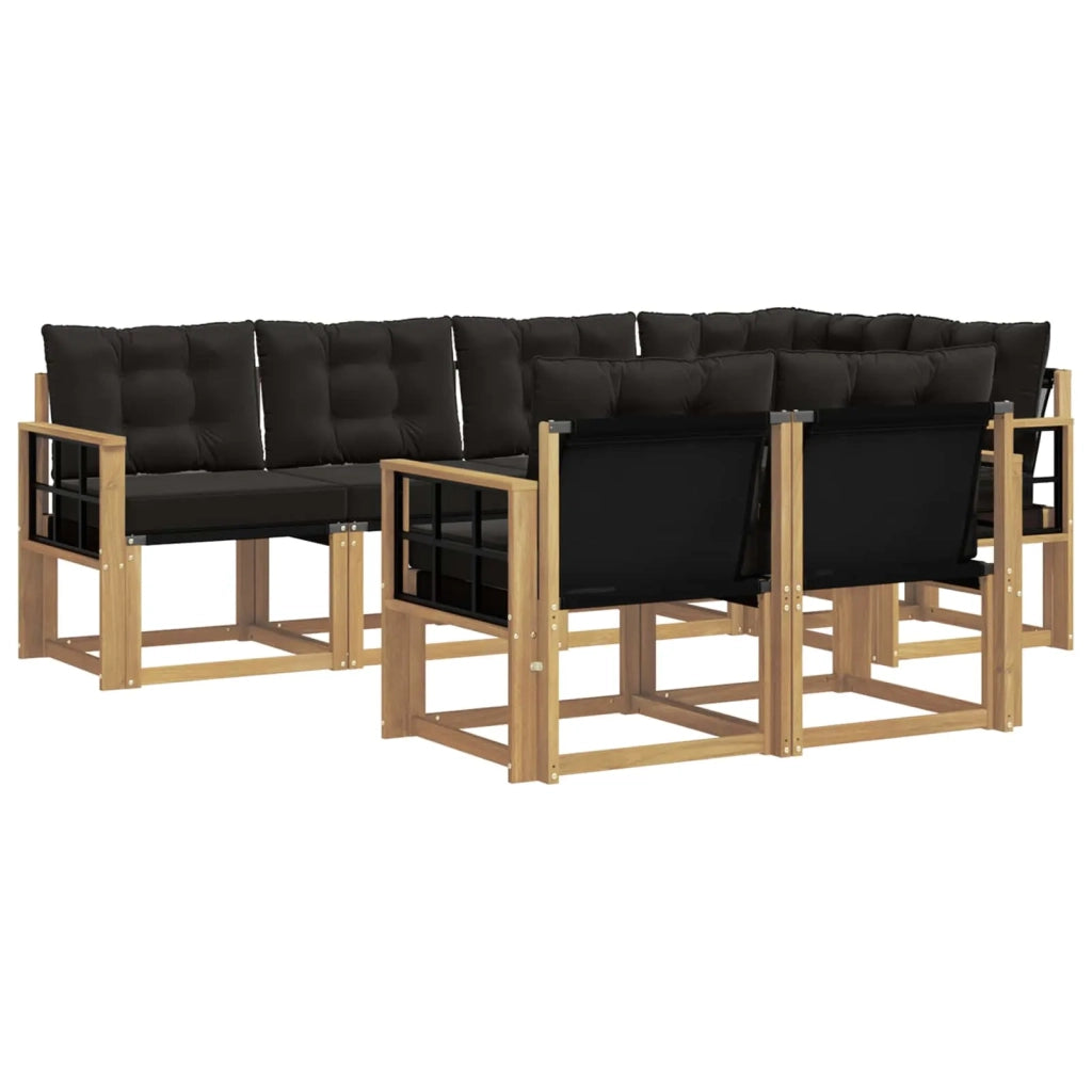 Set di divani da esterno 7 pz Bianco e Nero 3389578