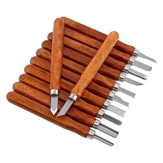 Set di 12 utensili per taglio, kit di utensili per taglio a mano, set per taglio a mano, kit di utensili per artigianato, professionale.