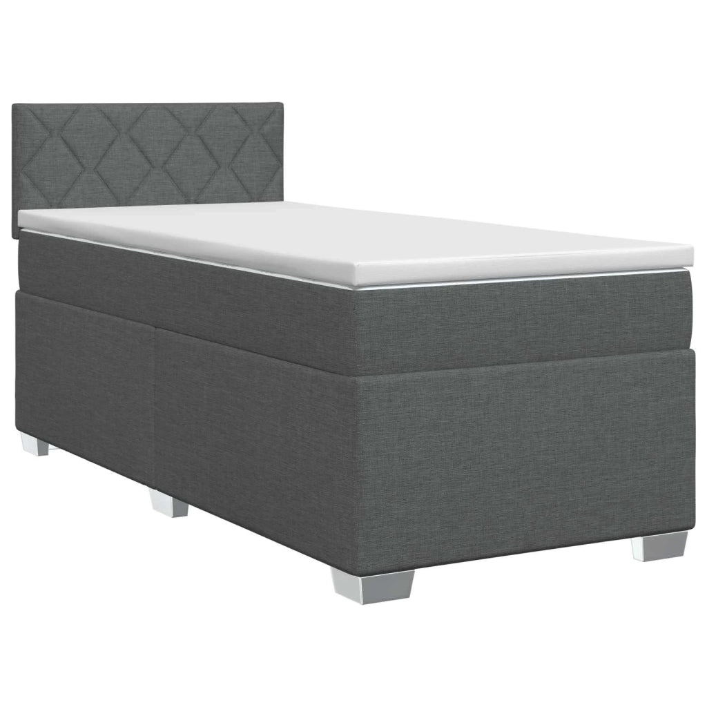 Letto box spring con materasso Grigio Scuro 90 x 200 cm Tessuto 3450398