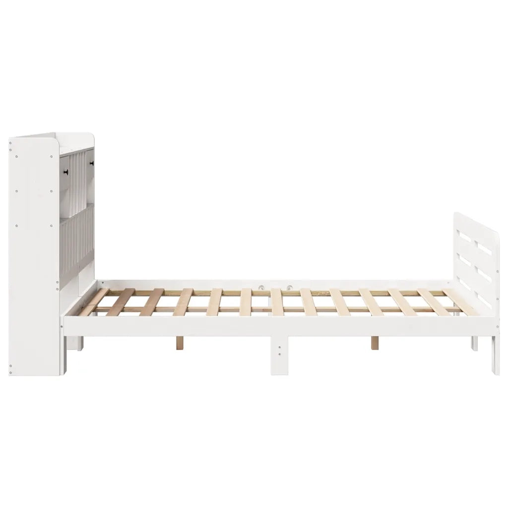 Letto Libreria senza Materasso Bianco 135x190 cm Legno di Pino 3309987