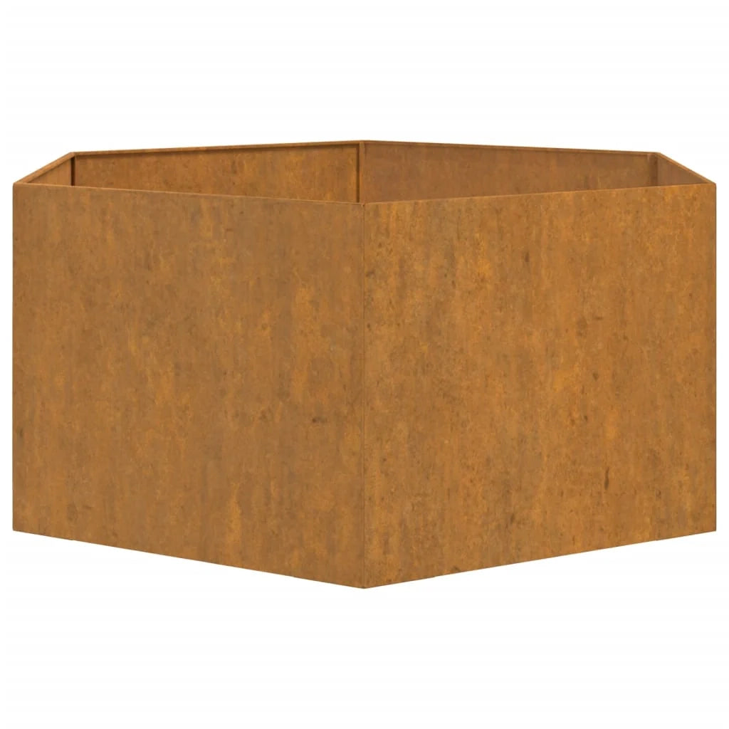 Fioriera rialzata per piante fiori terrazza giardino color ruggine 90 x 90 x 45 cm acciaio corten marrone 02_0038723