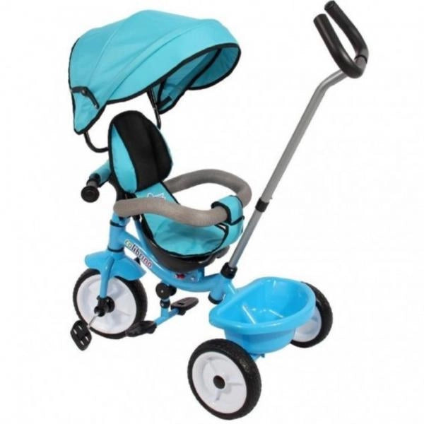 Triciclo Bambini 1 anno Passeggino Fronte Mamma e Strada Leggero | Triciclo Regolabile Bimbo Bimba 9 mesi Colibrino Blu