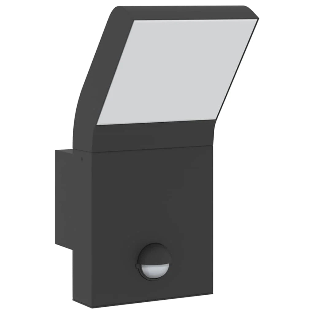 Applique LED da esterno con sensore di movimento 10 x 15 x 22 cm design moderno in alluminio nero 02_0056585