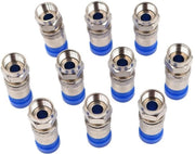 Connettore di montaggio rapido per cavo SAT con chiodo a compressione - 10 pezzi, blu