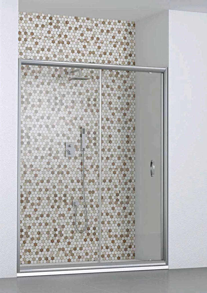 Porta Doccia Scorrevole Cristallo 6mm Trasparente h190 cm Melada Trasparente 6mm,92/96 cm