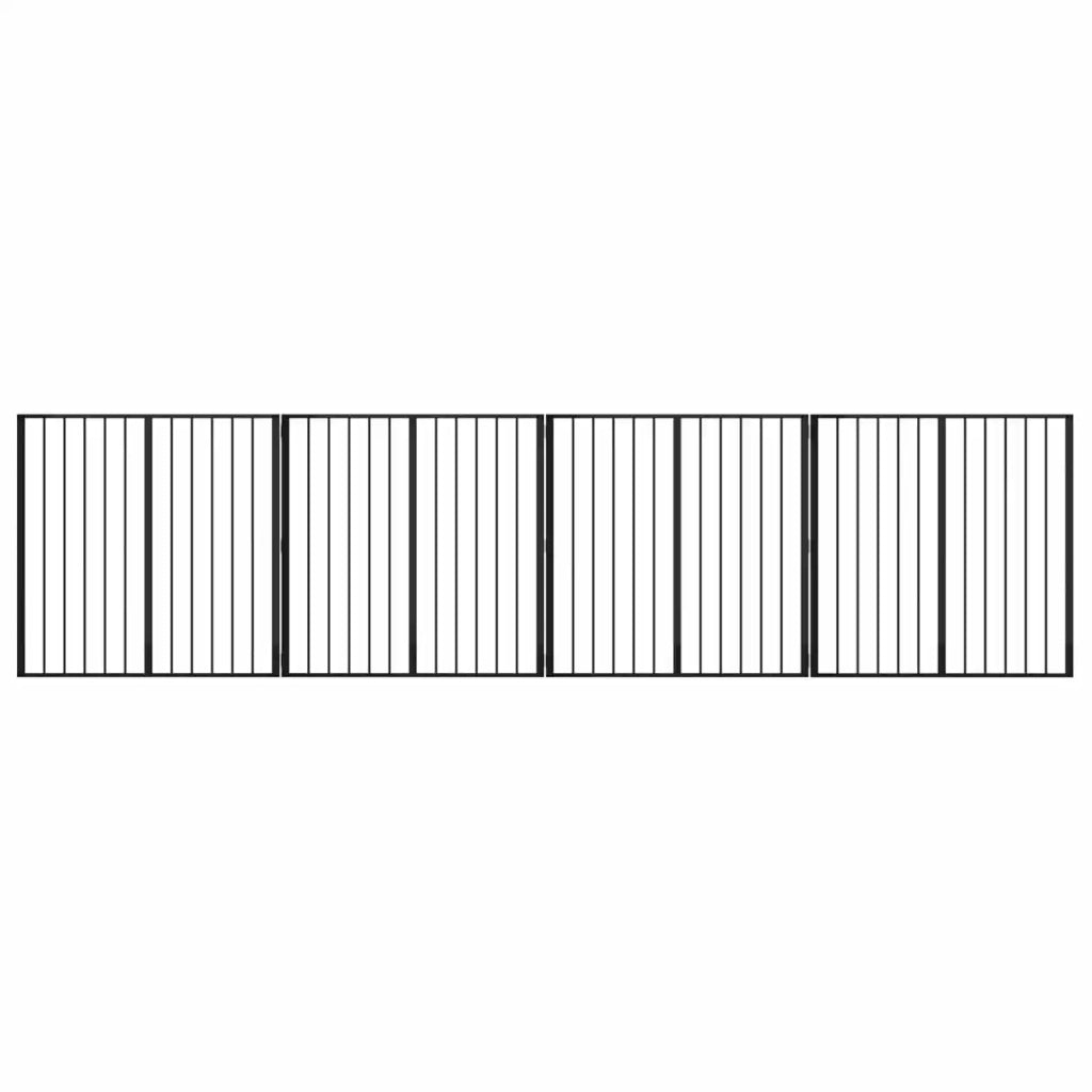 Cancello per cani 4 pcs Nero 100 x 100 cm Acciaio zincato 891990