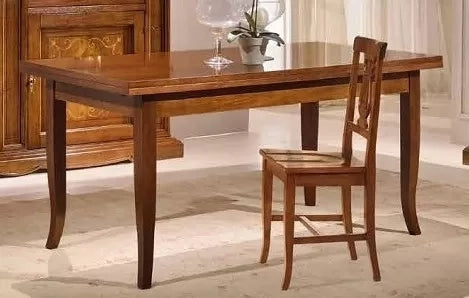 Tavolo rettangolare allungabile  in legno tinta noce 160x85 - Mobili 2G