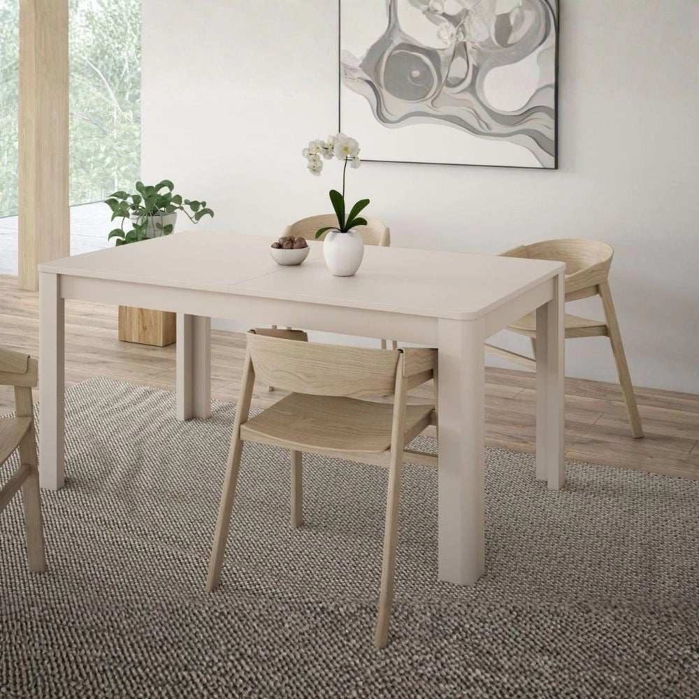 Tavolo rettangolare allungabile Mono Core 160/206 cm con allunga centrale colore cashmere