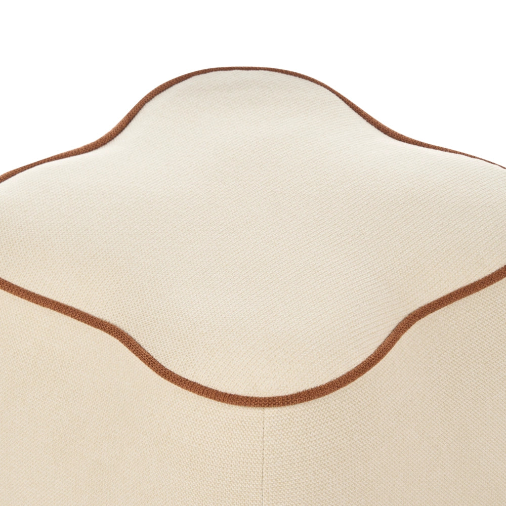 Pouf rettangolare in tessuto beige chiaro, 35 x 35, poggiapiedi decorativo per soggiorno e camera da letto