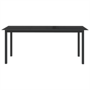 Tavolo da Giardino Nero 190x90x74 cm in Alluminio e Vetro 312202