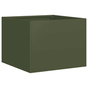 Fioriera | Cassetta per fiori | Vaso Verde Oliva 40x40x30 cm in Acciaio