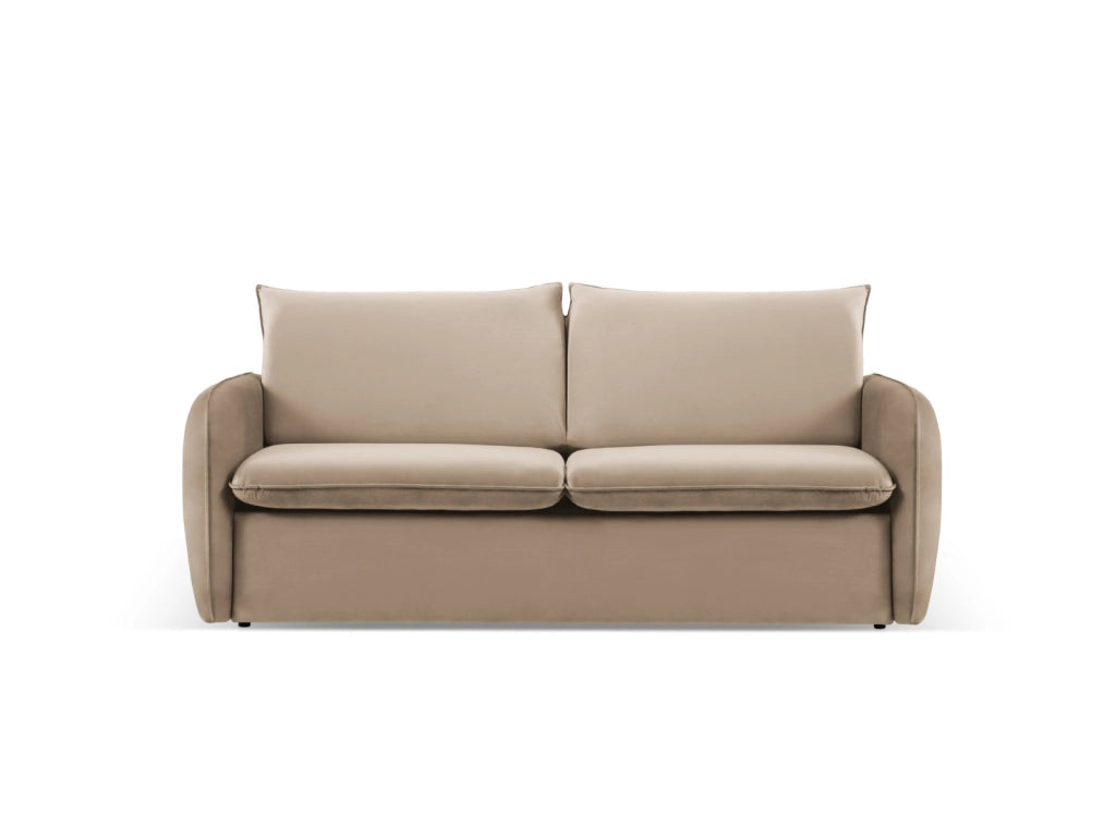 Cosmopolitan Design - Divano convertibile "Vienna" 2 posti in velluto beige 