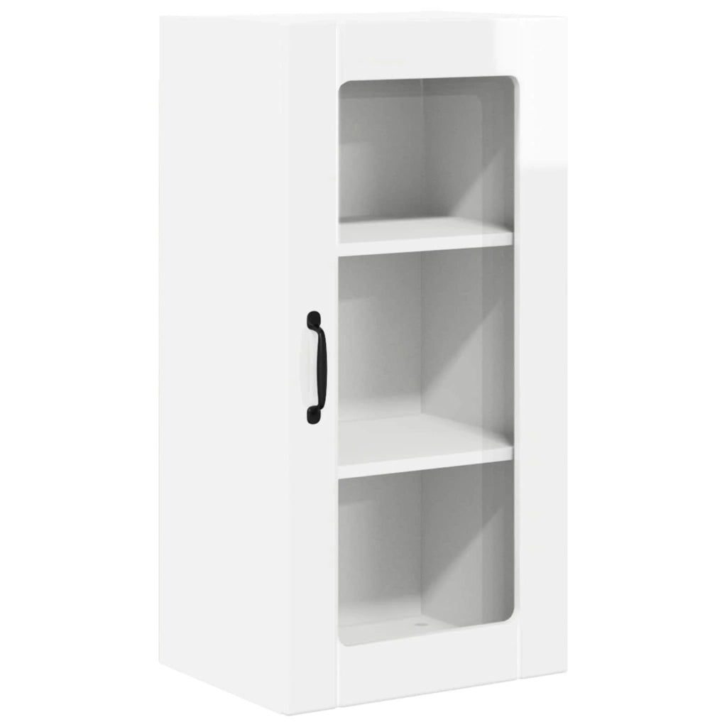 Set di 2 pratici pensili da cucina 40 x 31 x 80 cm stile moderno in legno composito bianco lucido 02_0054338
