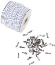 Corda elastica bianca - 43.7 m - 2 mm - Ideale per progetti creativi - Perfetta per il fai da te - Adatta per fissaggio - Flessibile e resistente