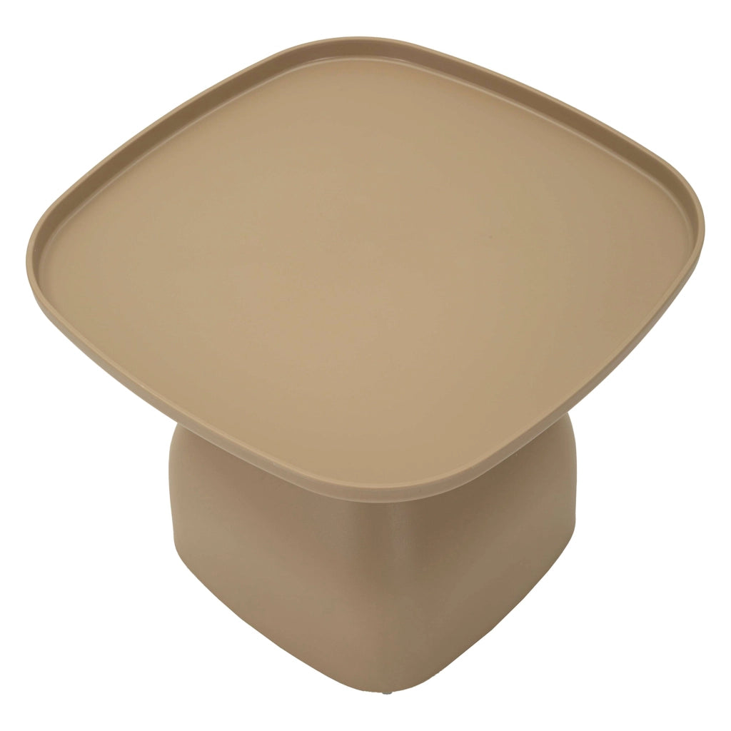 Derben, Tavolino da Salotto Adatto per Indoor/outdoor Angoli Arrotondati, 48x48x38h cm Grigio Tortora