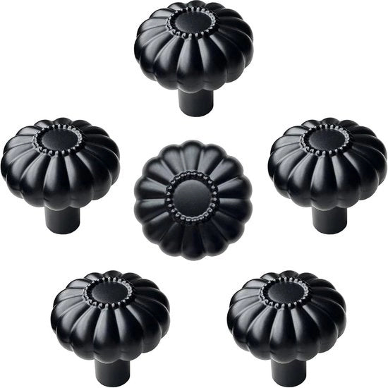 6 pezzi - maniglie per armadio a muro - nero - maniglie per armadio a muro - cucina - pompon nero