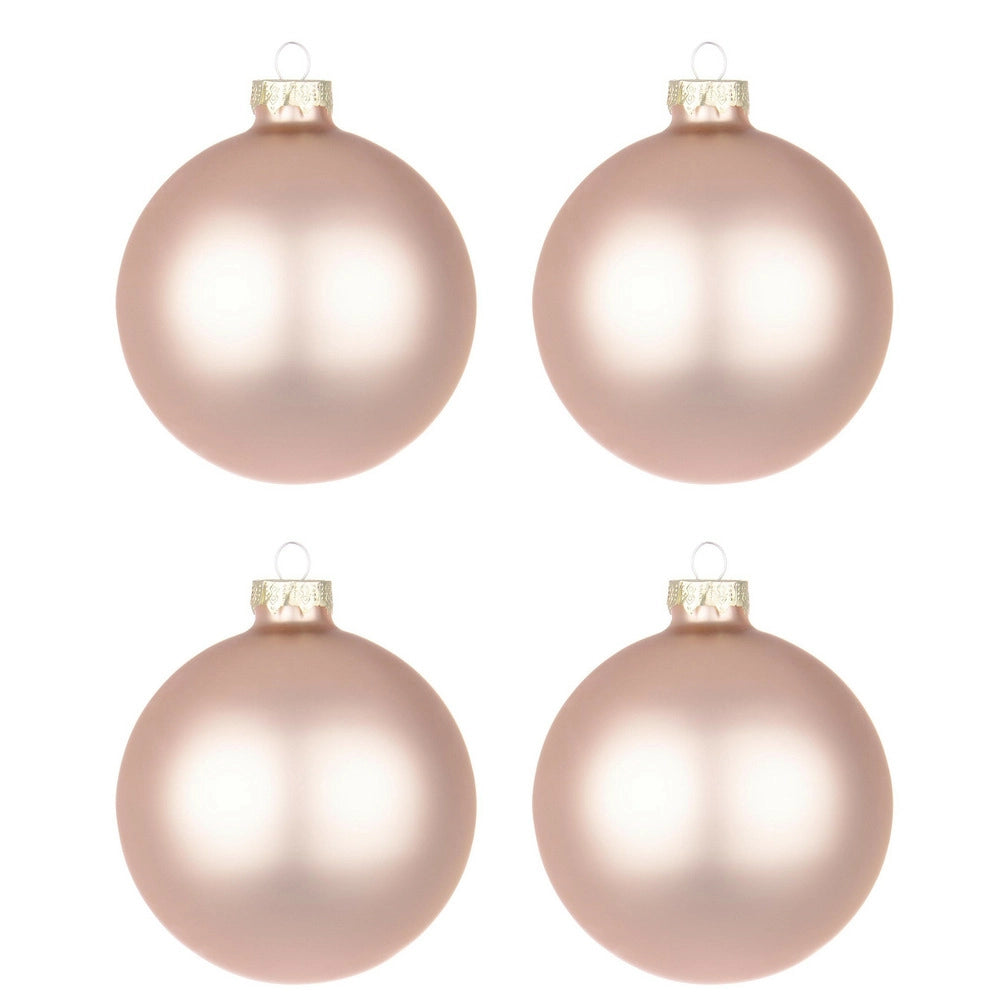 Palline di Natale in Vetro Rosa Opaco Addobbi Albero Diametro: 100 mm