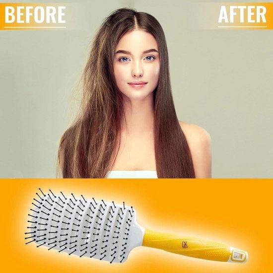 Spazzola Ventata da 6,4 cm per Stilismo Capellino - Spazzola a Spazzolamento per Asciugatura - Spazzola a Ventilazione Curva per Stilismo Capellino - Griffe Flessibili - Tutti i Tipi di Capelli - Uomo e Donna