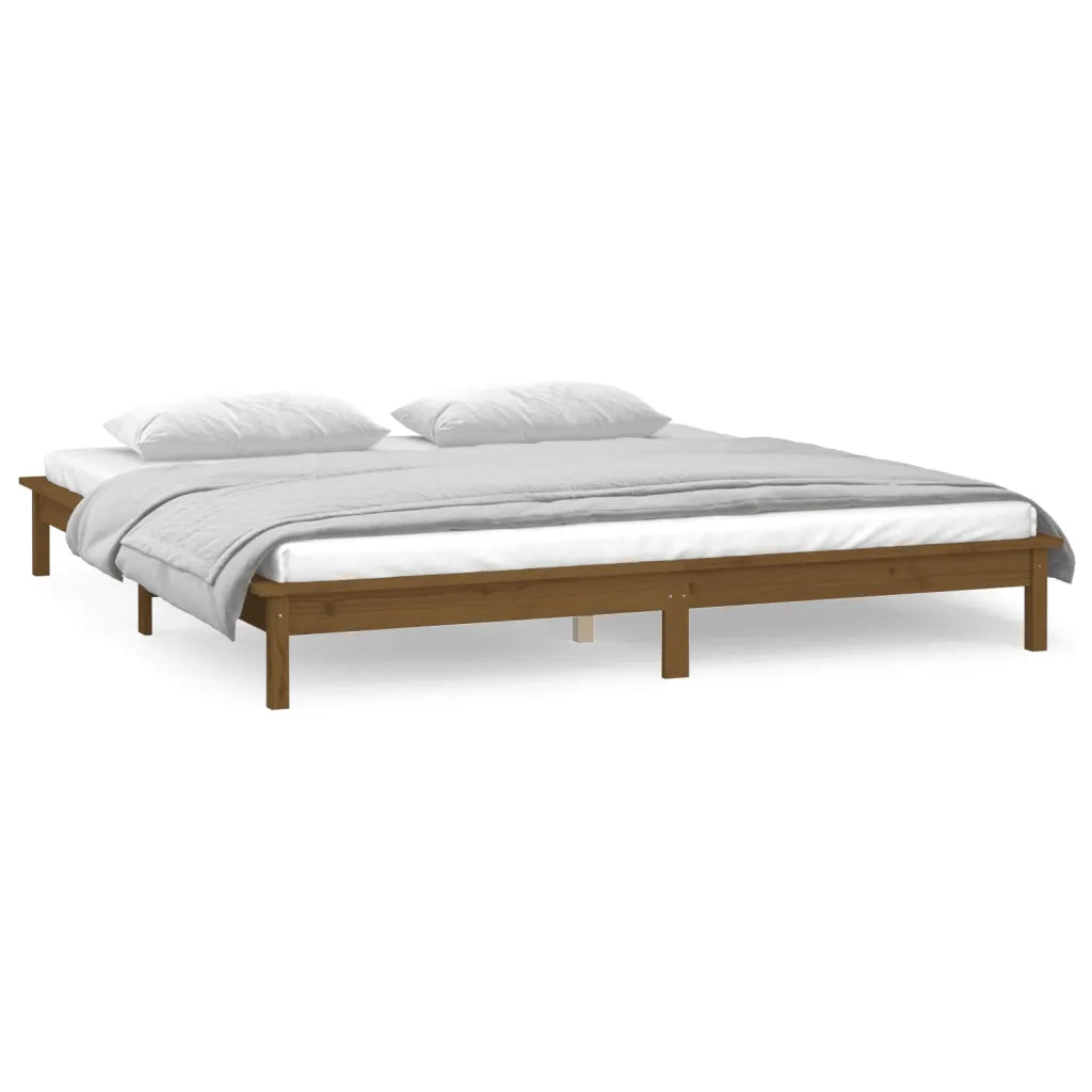 Giroletto con LED senza Materasso Ambra 140x200 Legno Massello 820609