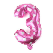 Trade Shop - Palloncino Numero 3 Rosa Cuori Cuoricini 35cm Elio Decorazione Party Festa -