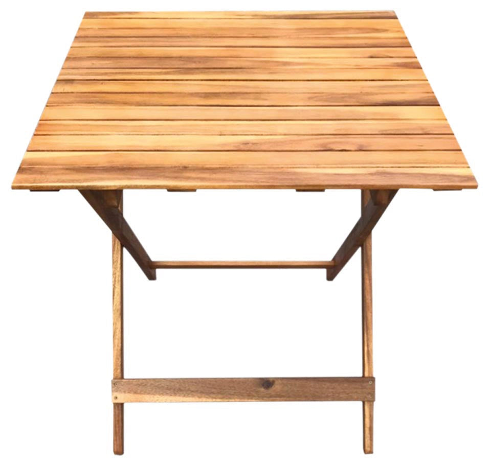 Tavolo Quadrato Pieghevole da Giardino 70x70 cm in Legno