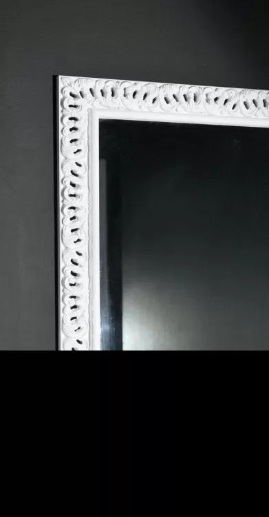 Mobili2g - specchiera laccata bianco lucido rettangolare misure: 70 x 90 x 4
