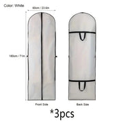 Kit di protezione per abito da sposa tessuto in non-woveng 3 pezzi set di copertura per abito da sposa pieghevole con cerniera impermeabile
