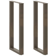 Set di 2 gambe per tavolo da bar a forma di U 40 x 100 cm design moderno con piedini regolabili acciaio naturale 02_0057471