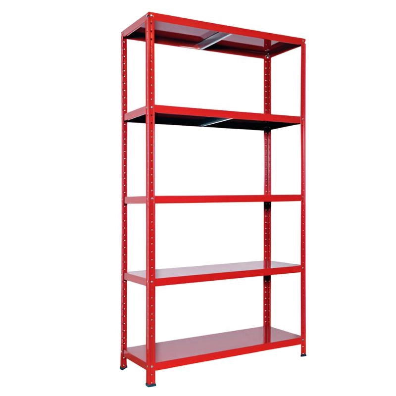 SCAFFALE IN METALLO ROSSO ETTORE KIT BULLONI 100 X 40 X H 187 CM 5 RIPIANI