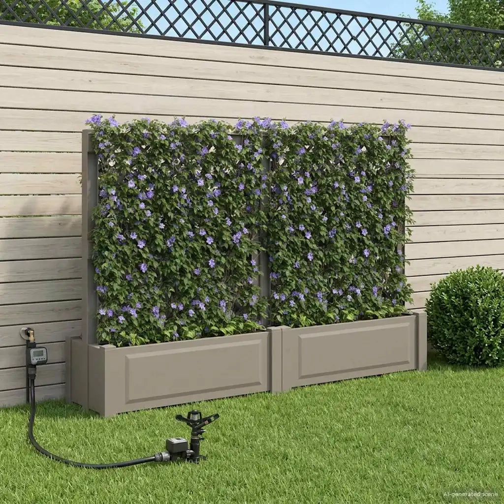 Grande vaso con trellis 2 pcs Grigio 200 x 43 x 133,5 cm PP 42041732