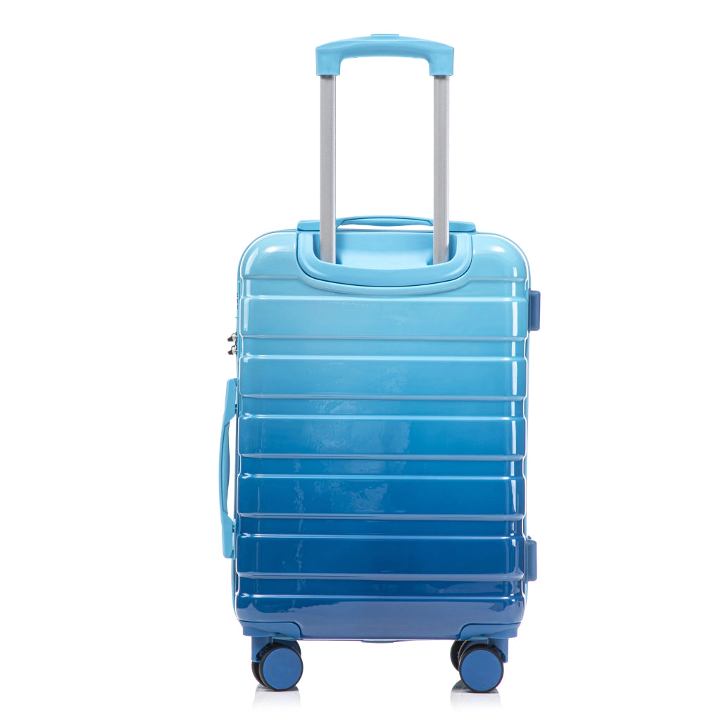 Set Valigie Rigide 2 Pezzi con Beauty Case; Guscio Impermeabile in PC; Bagaglio a Mano 20 Pollici Blu