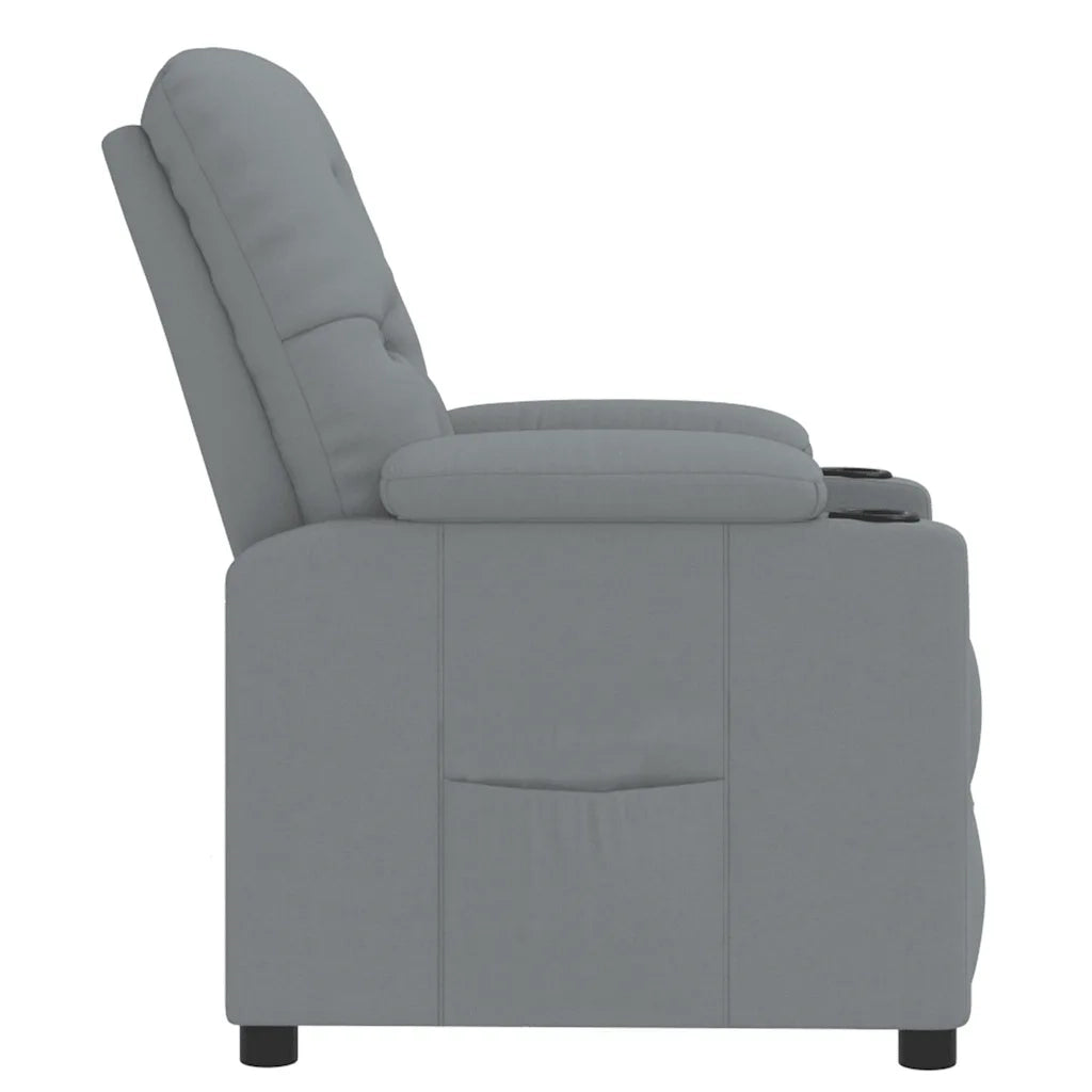 Poltrona Reclinabile in Tessuto Grigio Chiaro 339102