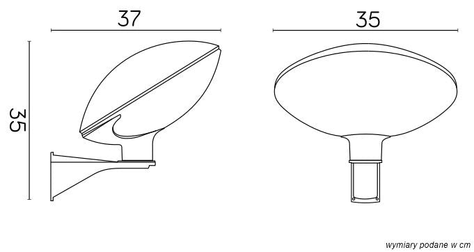 Applique esterno SU-MA TAO 1 luce E27 nero IP55 35cm