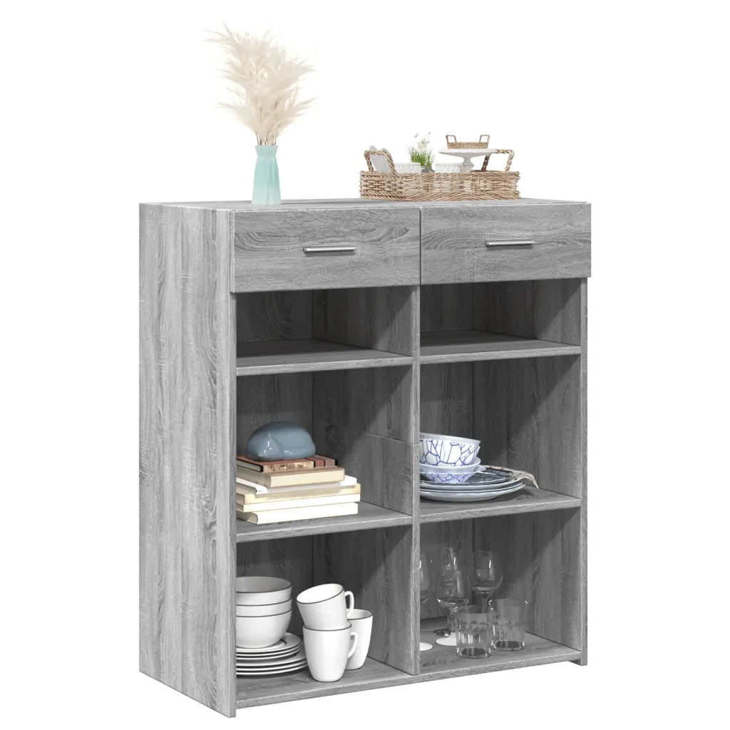 Credenza | Madia | Buffet da pranzo | Armadio da pranzo Grigio Sonoma 80x42,5x93 cm in Legno Multistrato
