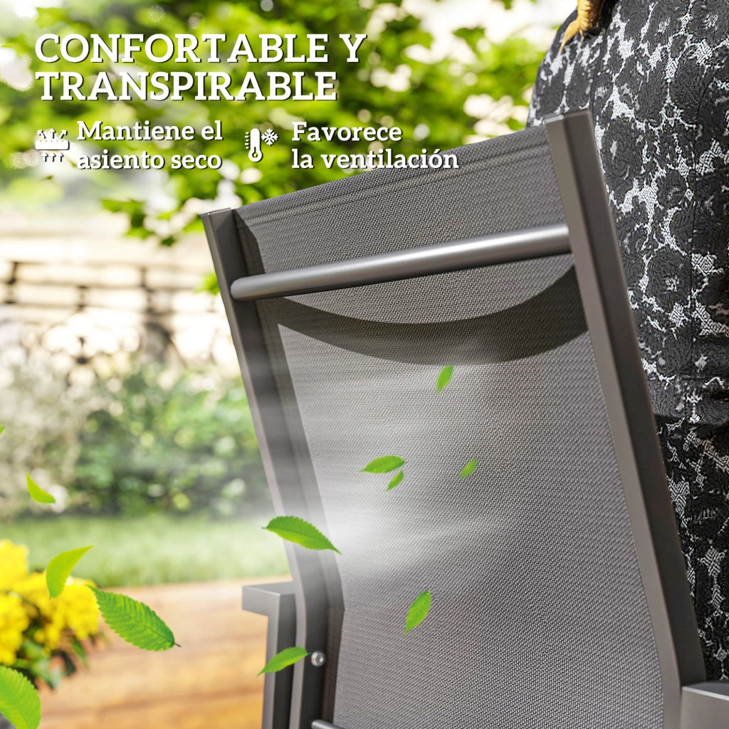 Sedia da giardino impilabile ¨C zephmum ¨C 2 pezzi grigio scuro 56x58x89 cm