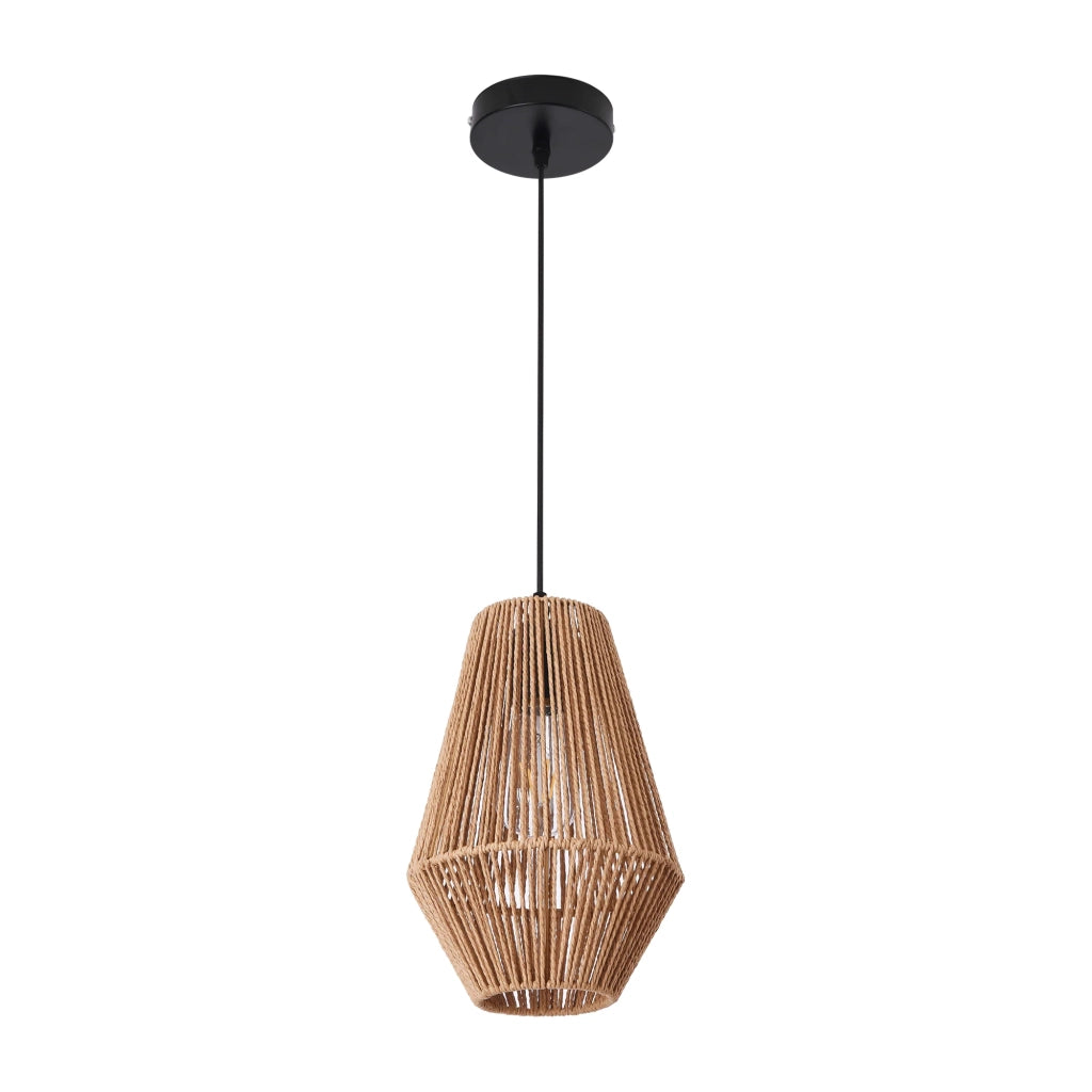 Lampadario lampada a sospensione corda metallica 160 x 20 cm beige 03_0007571