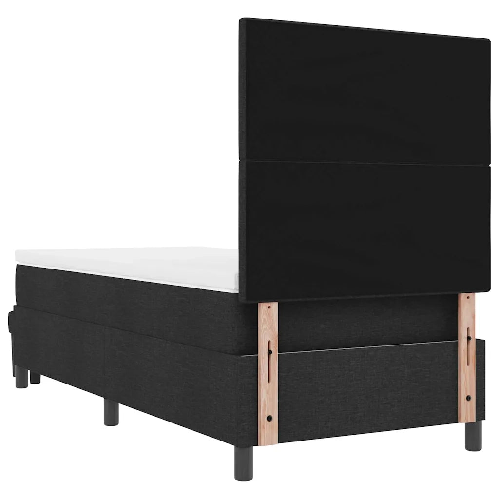 Letto a molle con testiera Nero 100 x 200 cm Tessuto 3344046