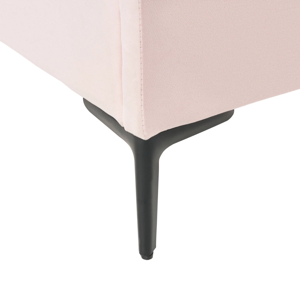 Letto singolo in velluto rosa con base a doghe 90 x 200 cm cameretta Camera Moderna Tradizionale