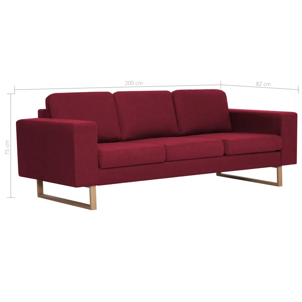 Divano a 3 Posti in Tessuto Rosso Vino cod mxl 21477