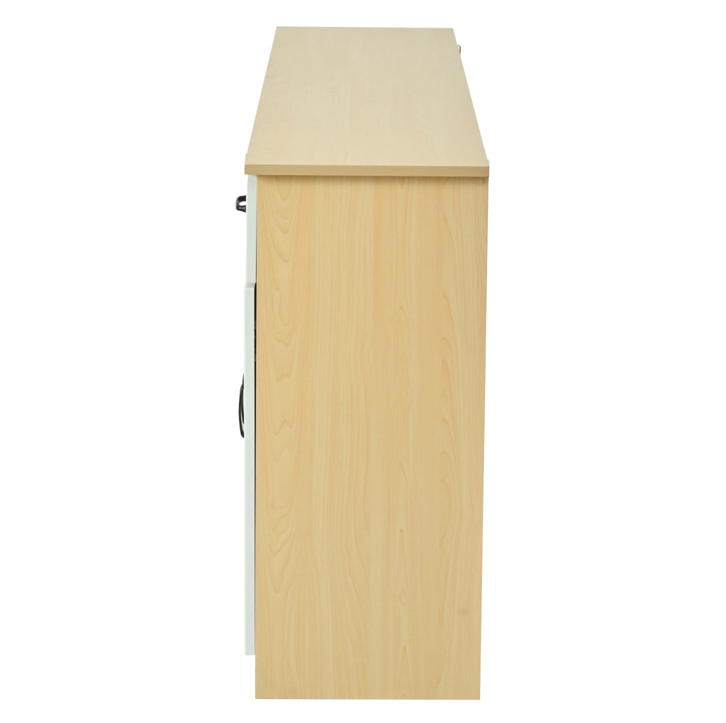 Credenza multifunzione con 4 cassetti e 4 ante, 160 cm, bianco