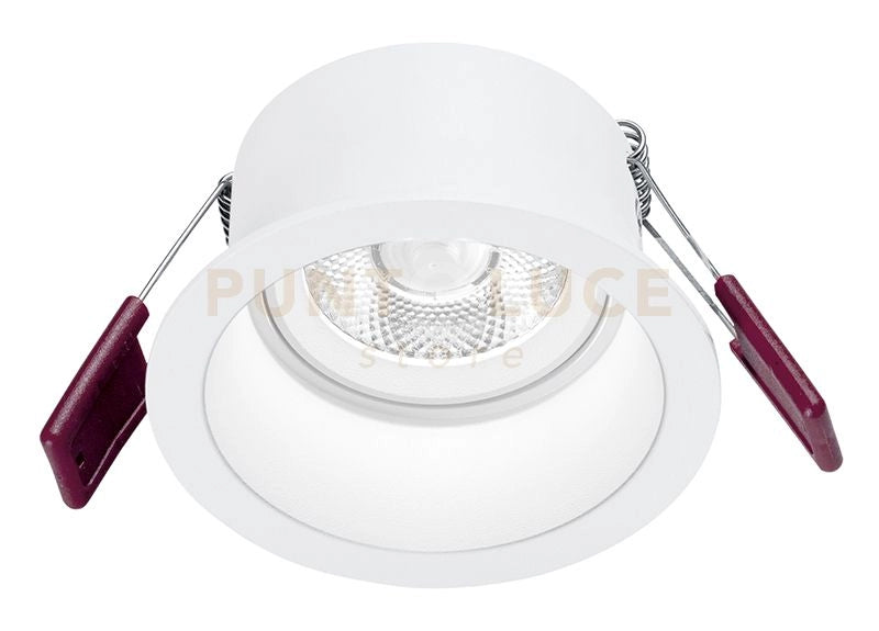 GFA1000C- FARETTO DA INCASSO IN ALLUMINIO  DIFFUSORE TRASPARENTE A LED 3000K 595LM 8W BIANCO D.9CM