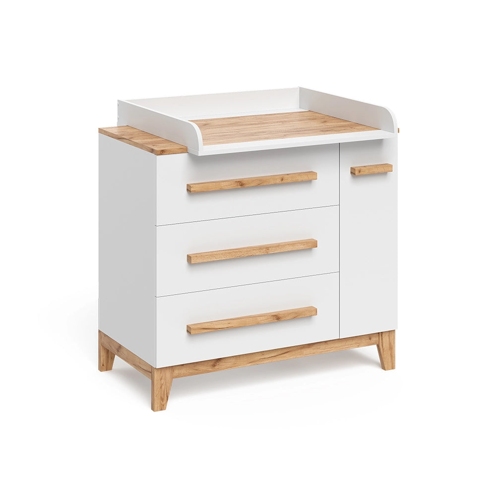 Vitalispa Fasciatoio Bianco/Artisan 98 x 98 cm con cassetti