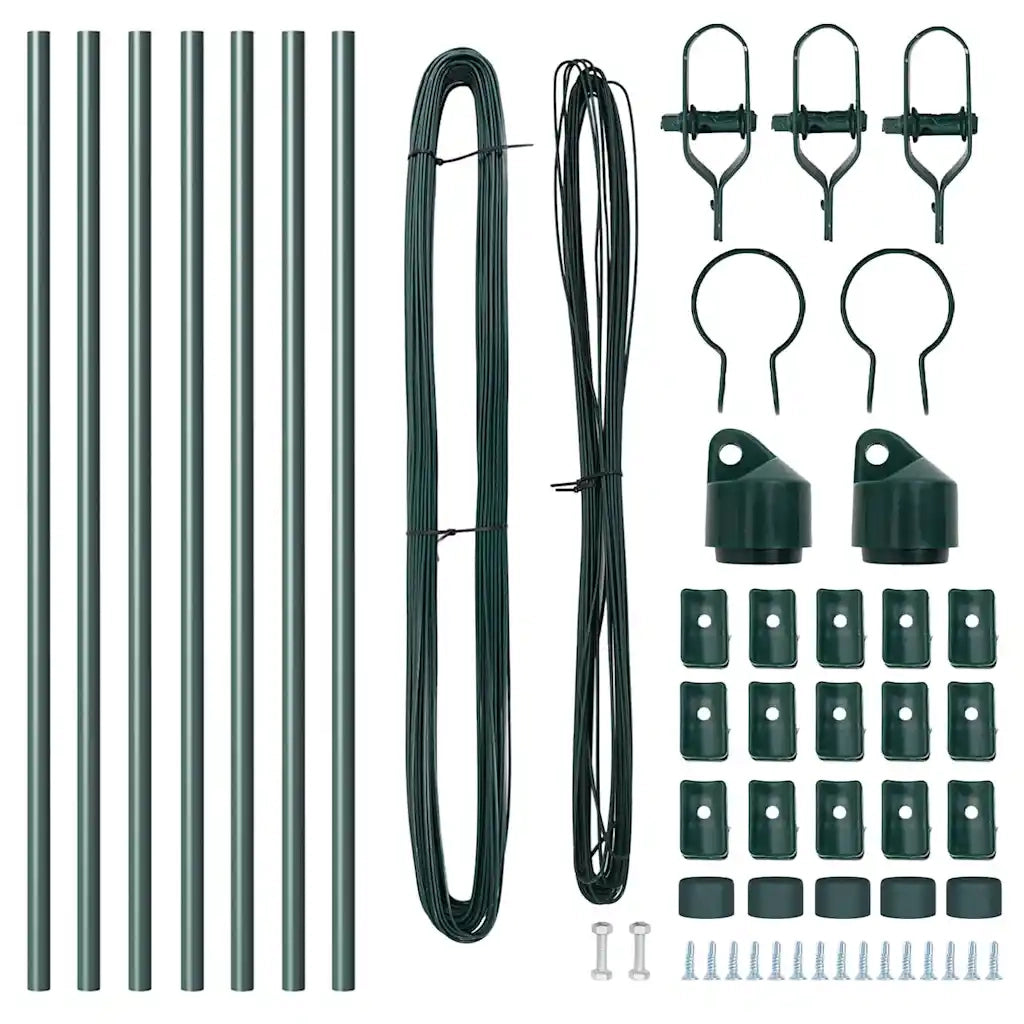 Palo della recinzione 7 pz Verde Acciaio CFW8026685