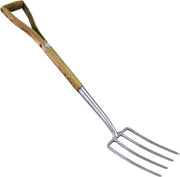 Vanga in Acciaio Inox con Manico in Legno e Manubrio in Legno - 82624