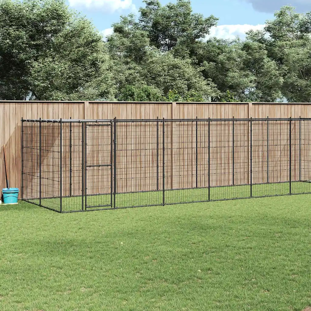 Gabbia per Cani da Esterno in Acciaio con Tetto 16,94 m² 3082295